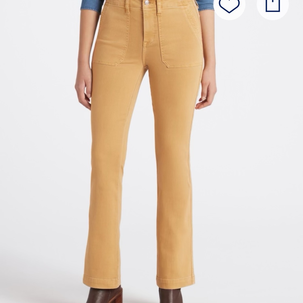 Khaki Bootcut Jean with High Rise Waist